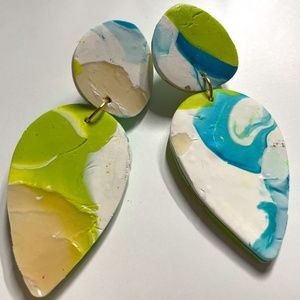 Boho Chic Dangle Clay Earrings